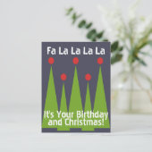 Bonne carte postale d'anniversaire et de Noël (Debout devant)