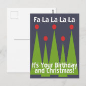 Bonne carte postale d'anniversaire et de Noël (Devant / Derrière)