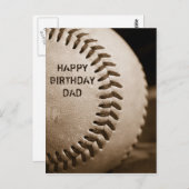 Bonne carte postale de baseball papa anniversaire (Devant / Derrière)