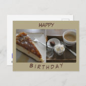 Bonne carte postale de café et de gâteau d'anniver (Devant / Derrière)