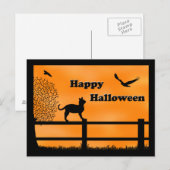 Bonne carte postale de chat Halloween (Devant / Derrière)