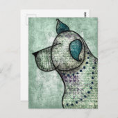 Bonne carte postale de chien qui entend une friand (Devant / Derrière)