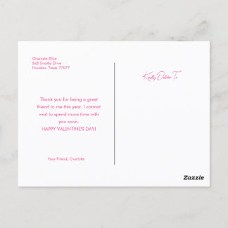 Bonne carte postale de la Saint-Valentin