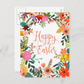 Bonne carte postale de Pâques florales lumineuses (Devant / Derrière)