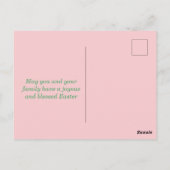 Bonne carte postale de voeux d'OEuf rose pâle de P (Dos)