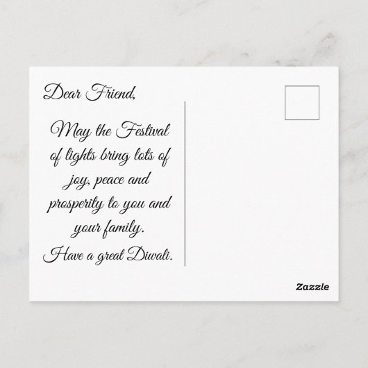 Bonne carte postale Diwali Calming Moon and Lamp (Dos)