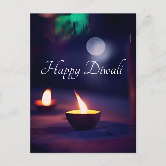Bonne carte postale Diwali Calming Moon and Lamp (Devant)