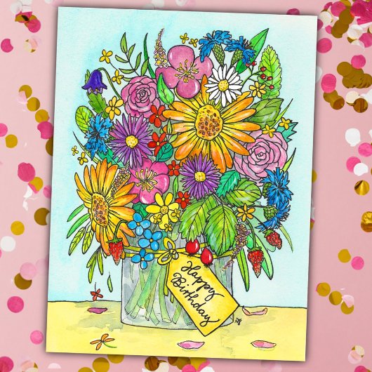 Bonne carte postale du Bouquet d'anniversaire par 
