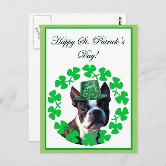 Bonne carte postale du jour de saint Patrick (Devant / Derrière)