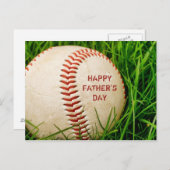 Bonne carte postale Fête des pères Baseball (Devant / Derrière)