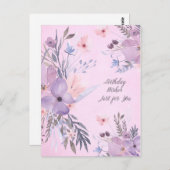 Bonne carte postale Fleur sauvage d'aquarelle d'an (Devant / Derrière)