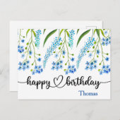 Bonne carte postale Fleurs sauvages d'anniversaire (Devant / Derrière)