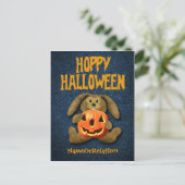 Bonne carte postale Halloween Bunny Jack-o-Lantern (Debout devant)
