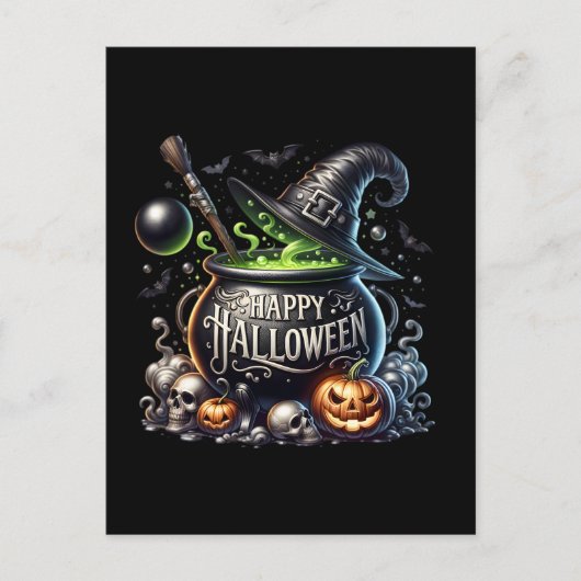 Bonne carte postale Halloween Cauldron Invitation (Devant)