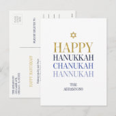 Bonne carte postale Hanoukka Chanukah Holiday (Devant / Derrière)