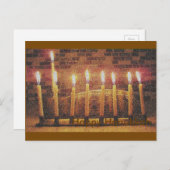 Bonne carte postale Hanoukka Menorah (Devant / Derrière)