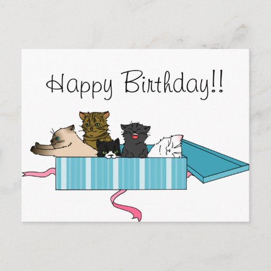 Bonne carte postale Kitty Anniversaire (Devant)