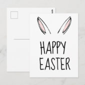 Bonne Carte postale lapin de Pâques (Devant / Derrière)