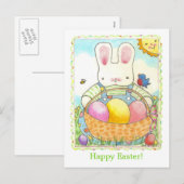 Bonne carte postale lapin de Pâques (Devant / Derrière)