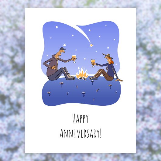 Bonne carte postale Mariage Anniversaire Campfire