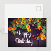 Bonne carte postale Nasturtium Anniversaire (Devant / Derrière)