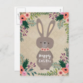 Bonne carte postale Pâques lapin de Pâques personn (Devant / Derrière)