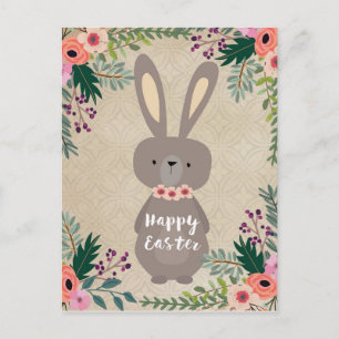 Bonne carte postale Pâques lapin de Pâques personn