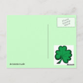 Bonne carte postale shamrock simple St. Patty's Da (Dos)