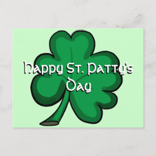 Bonne carte postale shamrock simple St. Patty's Da