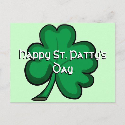 Bonne carte postale shamrock simple St. Patty's Da (Devant)