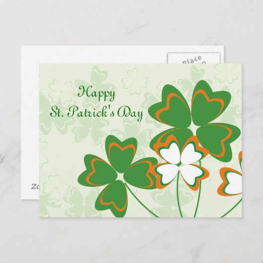 Bonne carte postale St. Patrick's Day (Devant / Derrière)