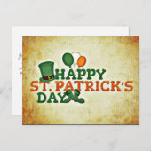 Bonne carte postale St. Patrick's Day (Devant / Derrière)