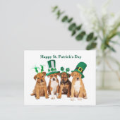 Bonne carte postale St. Patrick's Day Dogs (Debout devant)