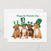 Bonne carte postale St. Patrick's Day Dogs (Devant / Derrière)