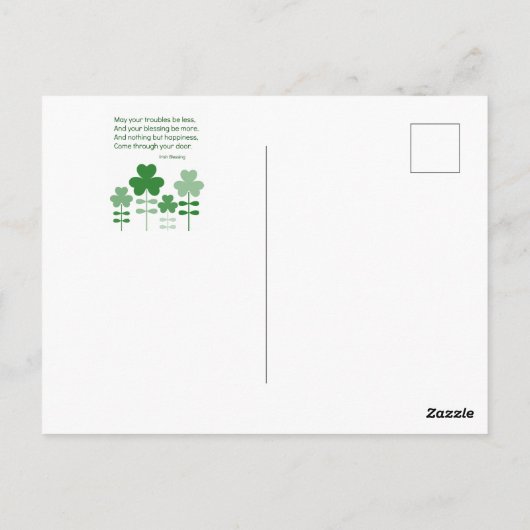 Bonne carte postale St. Patrick's Day Llama (Dos)