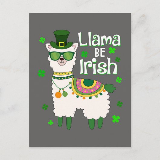 Bonne carte postale St. Patrick's Day Llama (Devant)