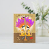Bonne carte postale Thanksgivukkah Turkey (Debout devant)