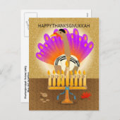 Bonne carte postale Thanksgivukkah Turkey (Devant / Derrière)