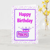 Bonne carte princesse anniversaire (Fleur jaune)
