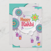 Bonne carte Rakhi pour frère (Devant / Derrière)