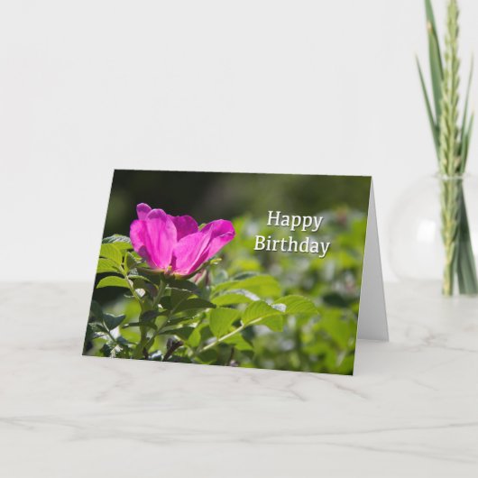 Bonne carte Rose papier rose anniversaire (Devant)