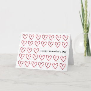Bonne carte Saint-Valentin avec Red Hearts