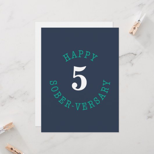 Bonne carte Sober-versary (Devant/Arrière en situation)