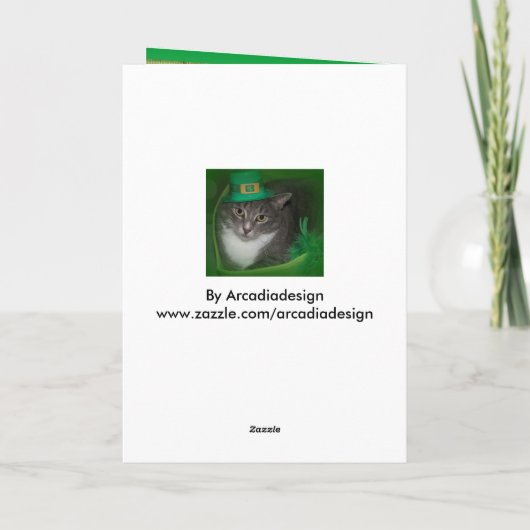 Bonne carte St.Patrick Day avec chat (Dos)