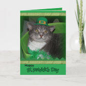 Bonne carte St.Patrick Day avec chat (Devant)