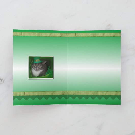 Bonne carte St.Patrick Day avec chat (Intérieur)