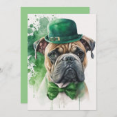 Bonne carte St. Patrick's Day avec chien (Devant / Derrière)