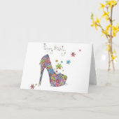 Bonne carte Stiletto Anniversaire (Fleur jaune)