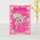 Bonne carte Vintage d'anniversaire (Fleur jaune)