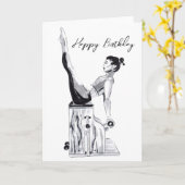 Bonne Chaise de carte Pilates Anniversaire (Fleur jaune)